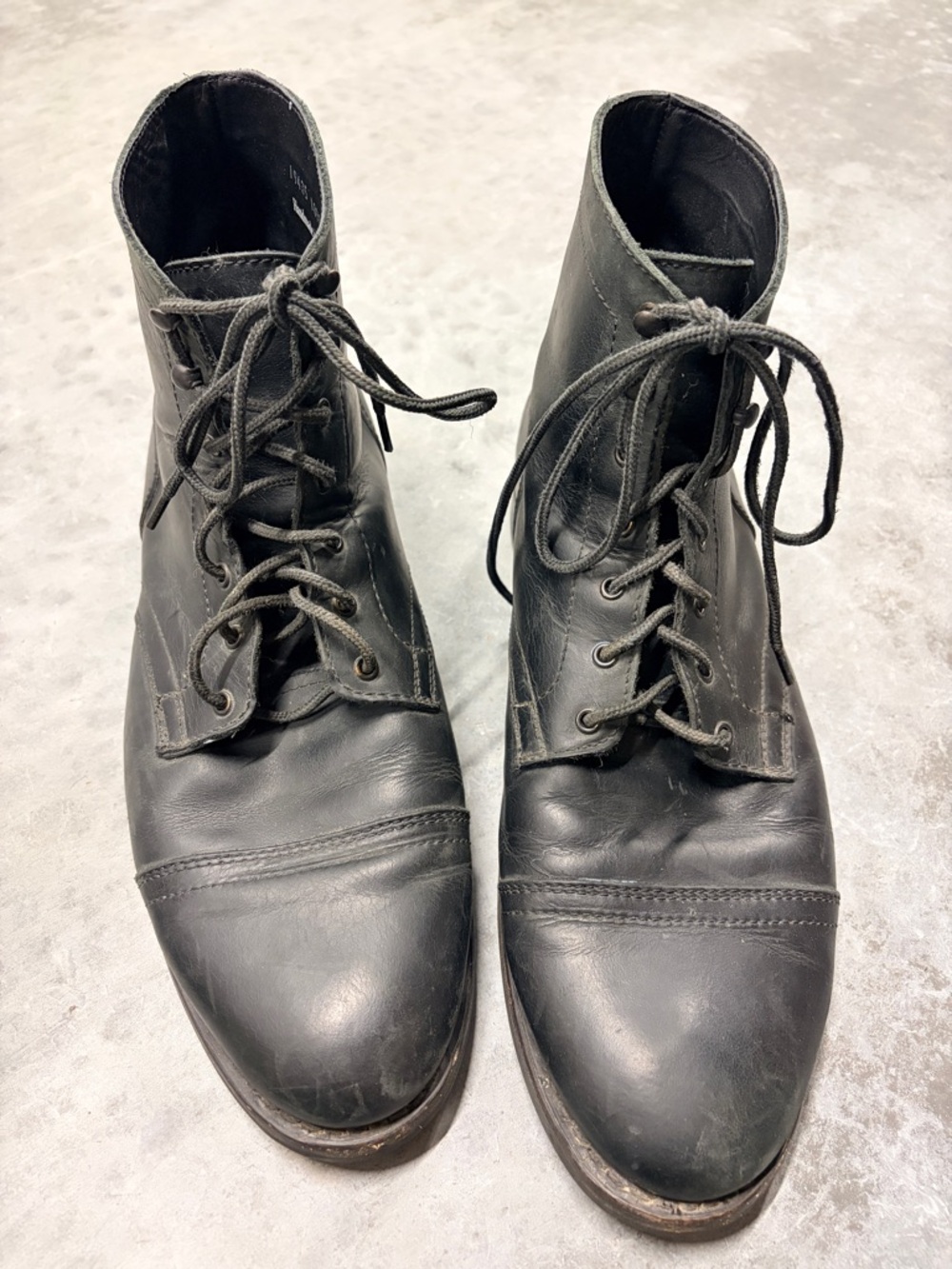 Thursday Boots Black Leather Lace-Up Boots